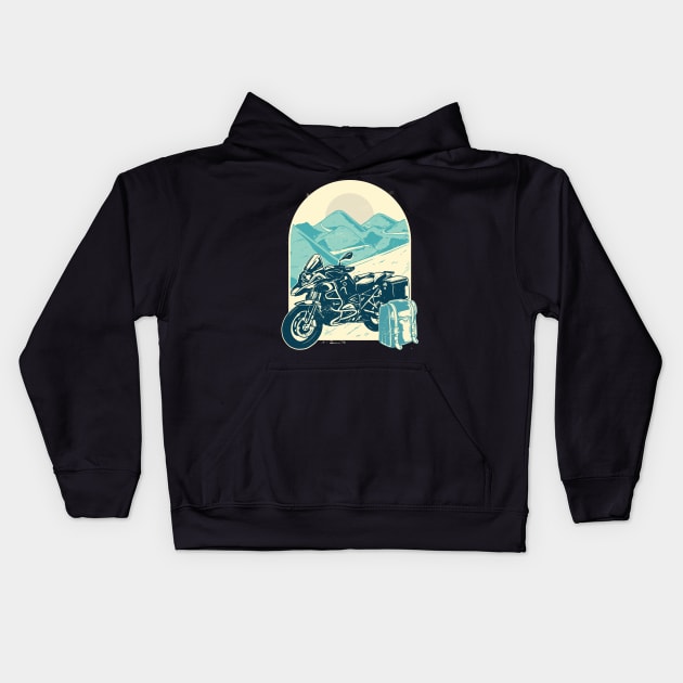 Retro Biking Kids Hoodie by Urban_Vintage